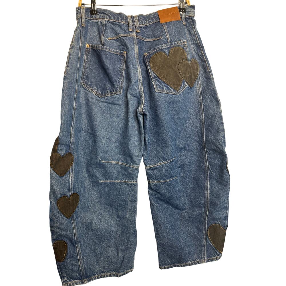 Free people / all‎ patched up barrel jeans / Sz 28s - Picture 2 of 4